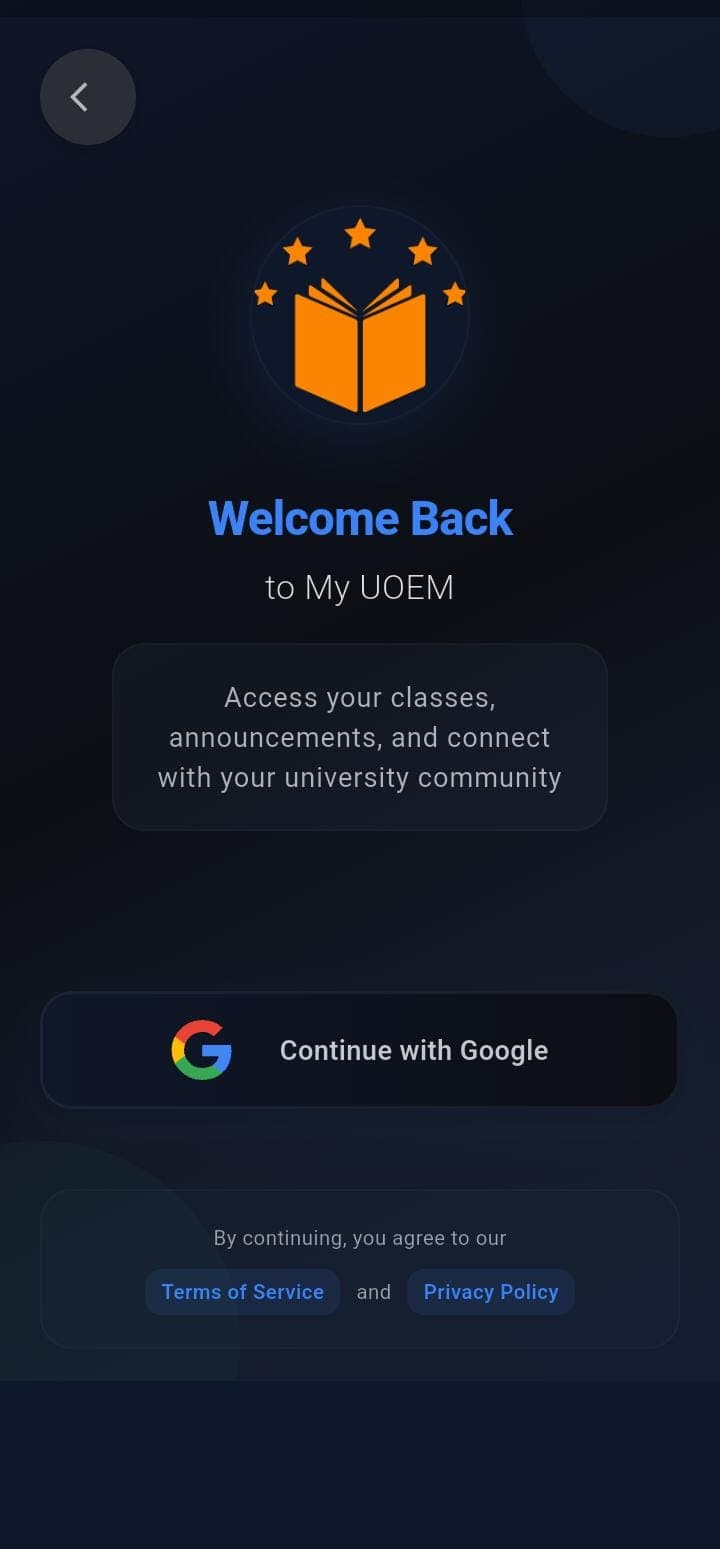 Sign In Screen - Secure access to your academic account